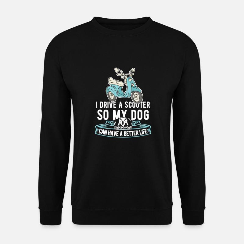 Motorroller Hund - Unisex Pullover - Schwarz