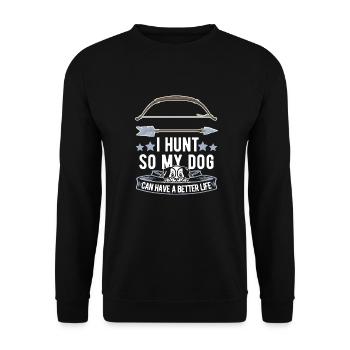 Bowhunting Bow Hunter Dog - Unisex Sweatshirt - black - Front - Alina (178cm) & Michal (187cm)