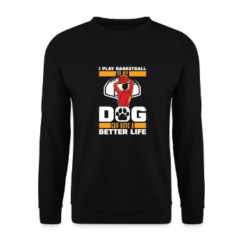 Basketteur Basketteur Chien - Sweat-shirt Unisexe - noir - Devant - Alina (178cm) & Michal (187cm)