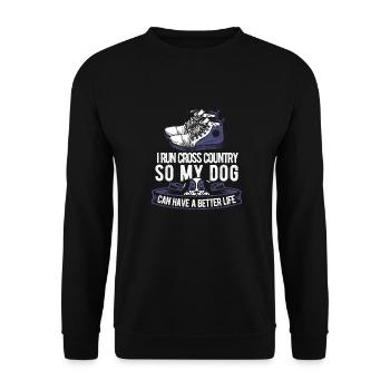 Xc Runner Cross Country Running Dog - Unisex Sweatshirt - black - Front - Alina (178cm) & Michal (187cm)