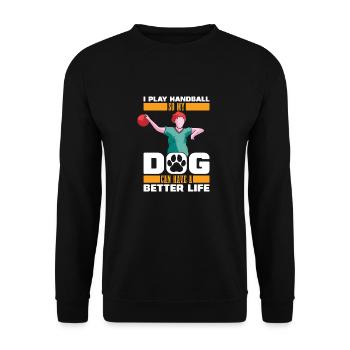 Handball Handball Chien - Sweat-shirt Unisexe - noir - Devant - Alina (178cm) & Michal (187cm)