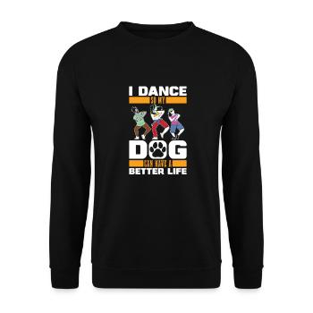 Dancing Dancer Dog - Unisex Sweatshirt - black - Front - Alina (178cm) & Michal (187cm)