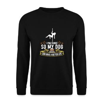Chien de Pole Dancing - Sweat-shirt Unisexe - noir - Devant - Alina (178cm) & Michal (187cm)