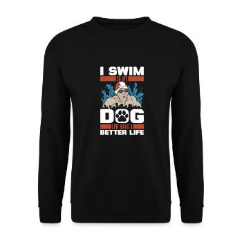 Swimming Swimmers Dog - Unisex Sweatshirt - black - Front - Alina (178cm) & Michal (187cm)