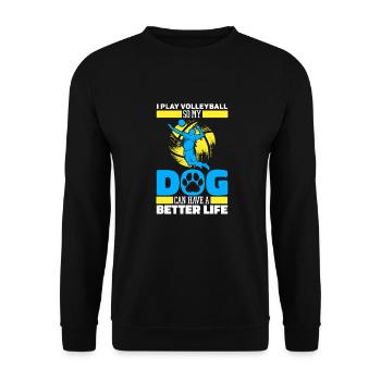 Volleyball Volleyball Volleyball Joueur Chien - Sweat-shirt Unisexe - noir - Devant - Alina (178cm) & Michal (187cm)