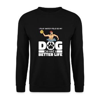 Water-polo water-polo chien - Sweat-shirt Unisexe - noir - Devant - Alina (178cm) & Michal (187cm)