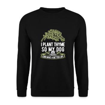 Thyme Herb Dog - Unisex Sweatshirt - black - Front - Alina (178cm) & Michal (187cm)
