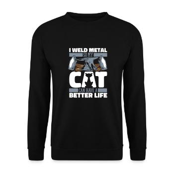 Forgeron Métallurgiste Chat - Sweat-shirt Unisexe - noir - Devant - Alina (178cm) & Michal (187cm)