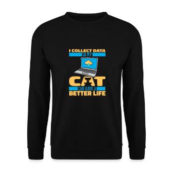 Data Science Data Analyst Cat - Unisex Sweatshirt - black - Front - Alina (178cm) & Michal (187cm)