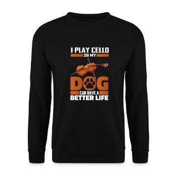 Cello Cellist Dog - Unisex Sweatshirt - black - Front - Alina (178cm) & Michal (187cm)
