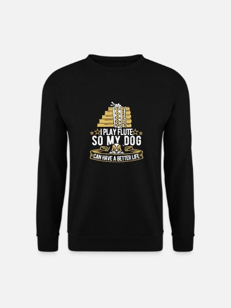 Flutist Flute Dog - Unisex Sweatshirt - black