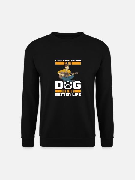 Acoustic Guitar Dog - Unisex Sweatshirt - black