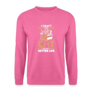 Artisan Chat - Sweat-shirt Unisexe - rose - Devant