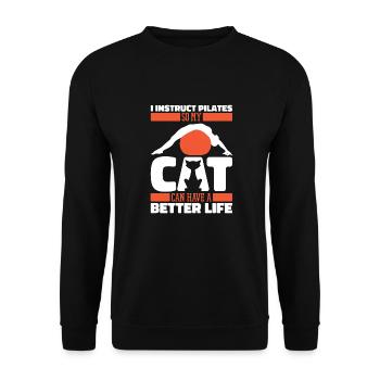Formateurs de Pilates Professeur de Pilates Chat - Sweat-shirt Unisexe - noir - Devant - Alina (178cm) & Michal (187cm)