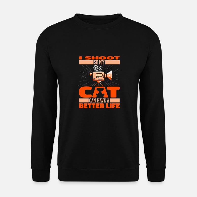 Kameramann Katze - Unisex Pullover - Schwarz