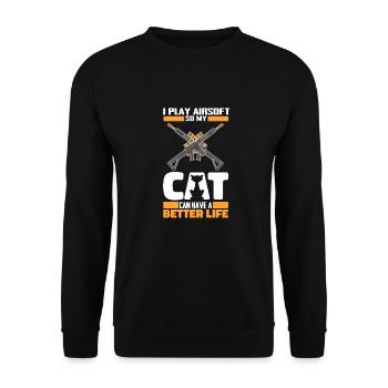 Chat Airsoft - Sweat-shirt Unisexe - noir - Devant - Alina (178cm) & Michal (187cm)