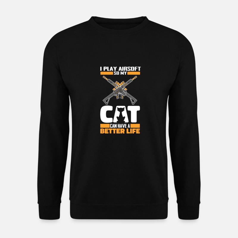 Airsoft Cat - Unisex Sweatshirt - black