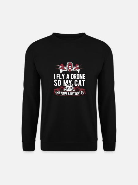 Drone Quadcopter Cat - Unisex Sweatshirt - black