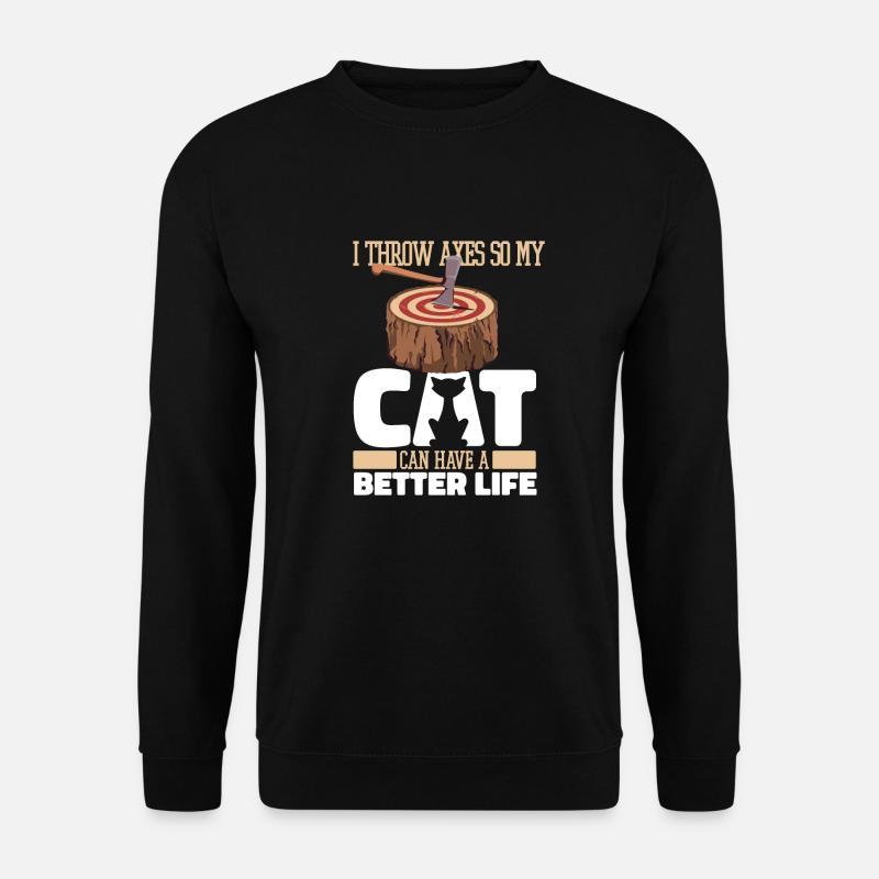 Lancer de hache Lanceur de hache Chat - Sweat-shirt Unisexe - noir