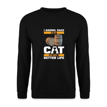 Barrel Racing Western Riding Barrel Racing Cat - Sweat-shirt Unisexe - noir - Devant - Alina (178cm) & Michal (187cm)