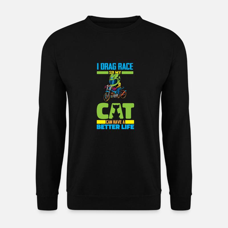 Dragster Drag Race Katze - Unisex Pullover - Schwarz