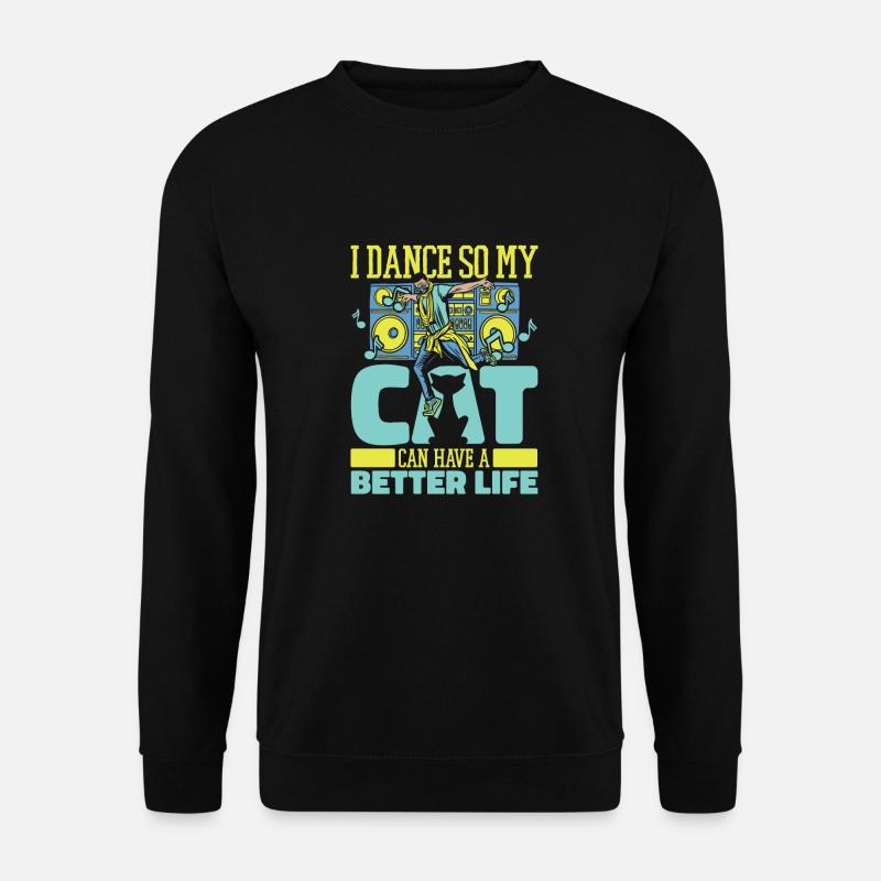 Dancing Dancer Cat - Unisex Sweatshirt - black