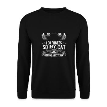 Chat de fitness - Sweat-shirt Unisexe - noir - Devant - Alina (178cm) & Michal (187cm)