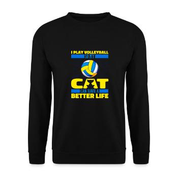 Volleyball Volleyball Player Cat - Sweat-shirt Unisexe - noir - Devant - Alina (178cm) & Michal (187cm)