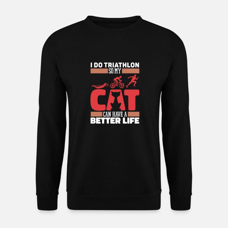 Triathlon Triathlete Cat - Unisex Sweatshirt - black