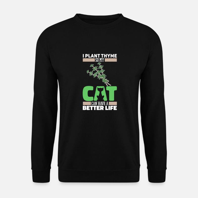 Thyme Herb Cat - Unisex Sweatshirt - black