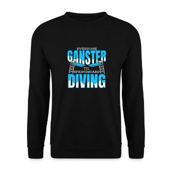 Turmspringen Turmspringer Gangster - Unisex Pullover - Schwarz - Vorne - Alina (178cm) & Michal (187cm)