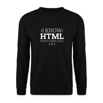 Developer Coder Programmer Html - Unisex Sweatshirt - black - Front - Alina (178cm) & Michal (187cm)