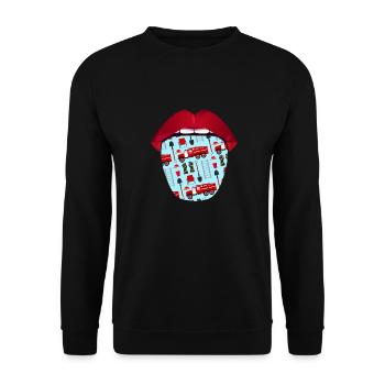 Langue de pompier - Sweat-shirt Unisexe - noir - Devant - Alina (178cm) & Michal (187cm)