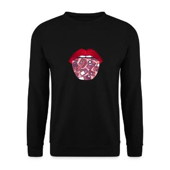 Photographer Photography Camera Tongue - Unisex Sweatshirt - black - Front - Alina (178cm) & Michal (187cm)