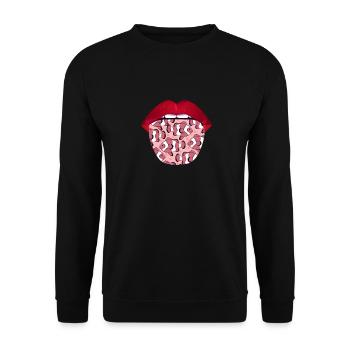Clownfisch Lippen - Unisex Pullover - Schwarz - Vorne - Alina (178cm) & Michal (187cm)