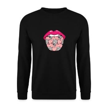 Goat Tongue - Unisex Sweatshirt - black - Front - Alina (178cm) & Michal (187cm)