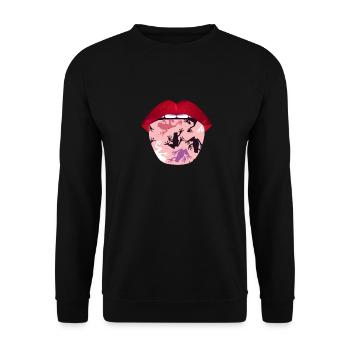 Frog Toad Tongue - Unisex Sweatshirt - black - Front - Alina (178cm) & Michal (187cm)