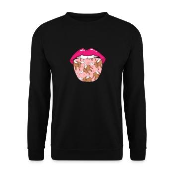 Moose Tongue - Unisex Sweatshirt - black - Front - Alina (178cm) & Michal (187cm)