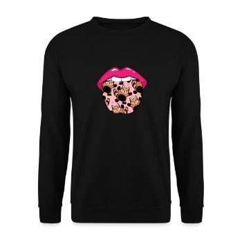 Langue de panda roux - Sweat-shirt Unisexe - noir - Devant - Alina (178cm) & Michal (187cm)