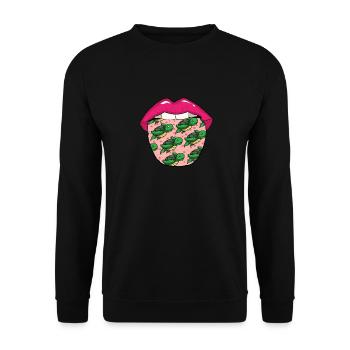 Turtle tongue - Unisex Sweatshirt - black - Front - Alina (178cm) & Michal (187cm)