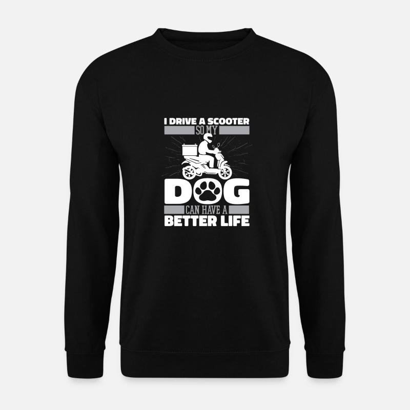 Motorroller Hund - Unisex Pullover - Schwarz