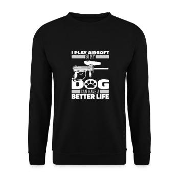 Airsoft Chien - Sweat-shirt Unisexe - noir - Devant - Alina (178cm) & Michal (187cm)