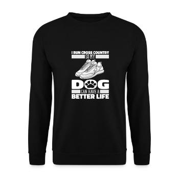 Xc Runner Cross Country Running Dog - Unisex Sweatshirt - black - Front - Alina (178cm) & Michal (187cm)
