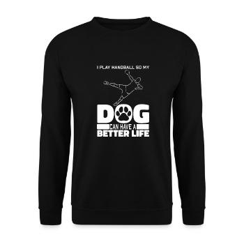 Handball Handball Chien - Sweat-shirt Unisexe - noir - Devant - Alina (178cm) & Michal (187cm)
