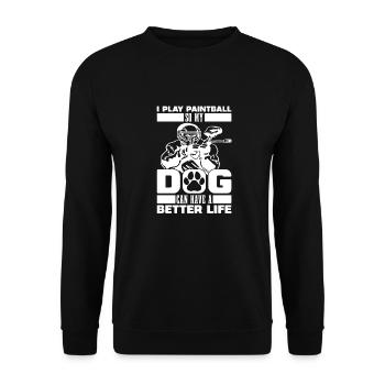Paintball Hund - Unisex Pullover - Schwarz - Vorne - Alina (178cm) & Michal (187cm)