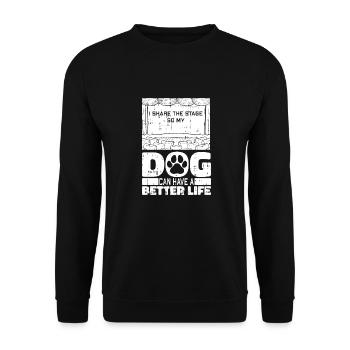Theater Schauspieler Hund - Unisex Pullover - Schwarz - Vorne - Alina (178cm) & Michal (187cm)