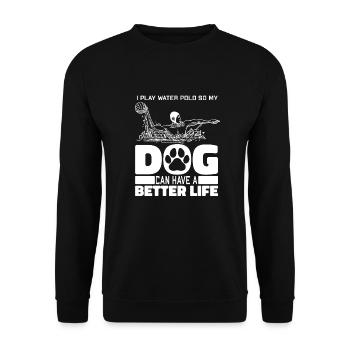 Water-polo water-polo chien - Sweat-shirt Unisexe - noir - Devant - Alina (178cm) & Michal (187cm)