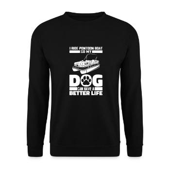 Chien de bateau ponton - Sweat-shirt Unisexe - noir - Devant - Alina (178cm) & Michal (187cm)