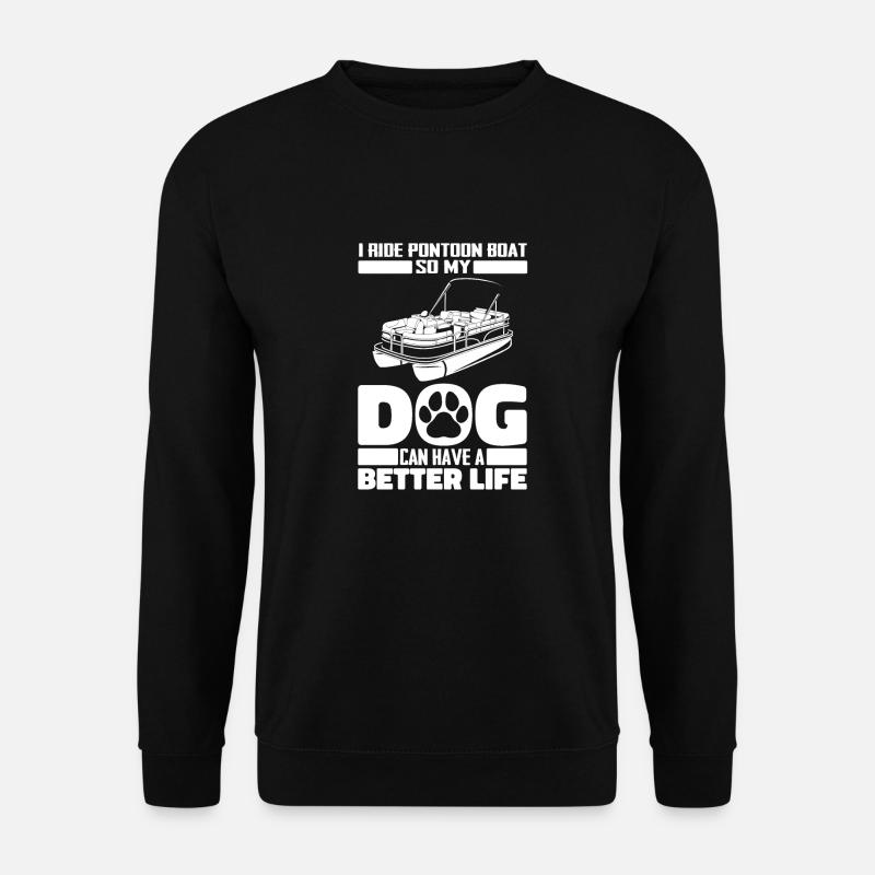 Pontonboot Hund - Unisex Pullover - Schwarz
