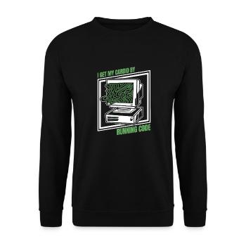 Entwickler Coder Programmierer Herz - Unisex Pullover - Schwarz - Vorne - Alina (178cm) & Michal (187cm)